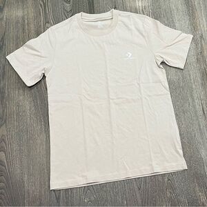 NWOT Converse T-Shirt Crewneck Short Sleeve Pullover Lightweight Beige Size XXS